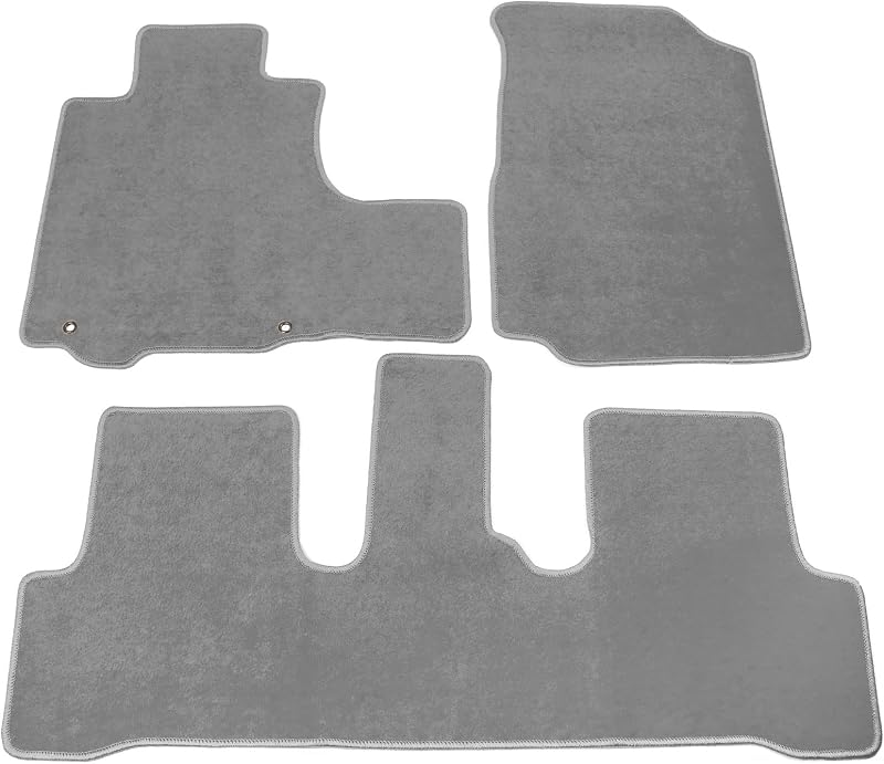 Tapetes automotivos de nylon cinza para Honda CR-V 2007–2011 IKON MOTORSPORTS, kit com 3 peças
