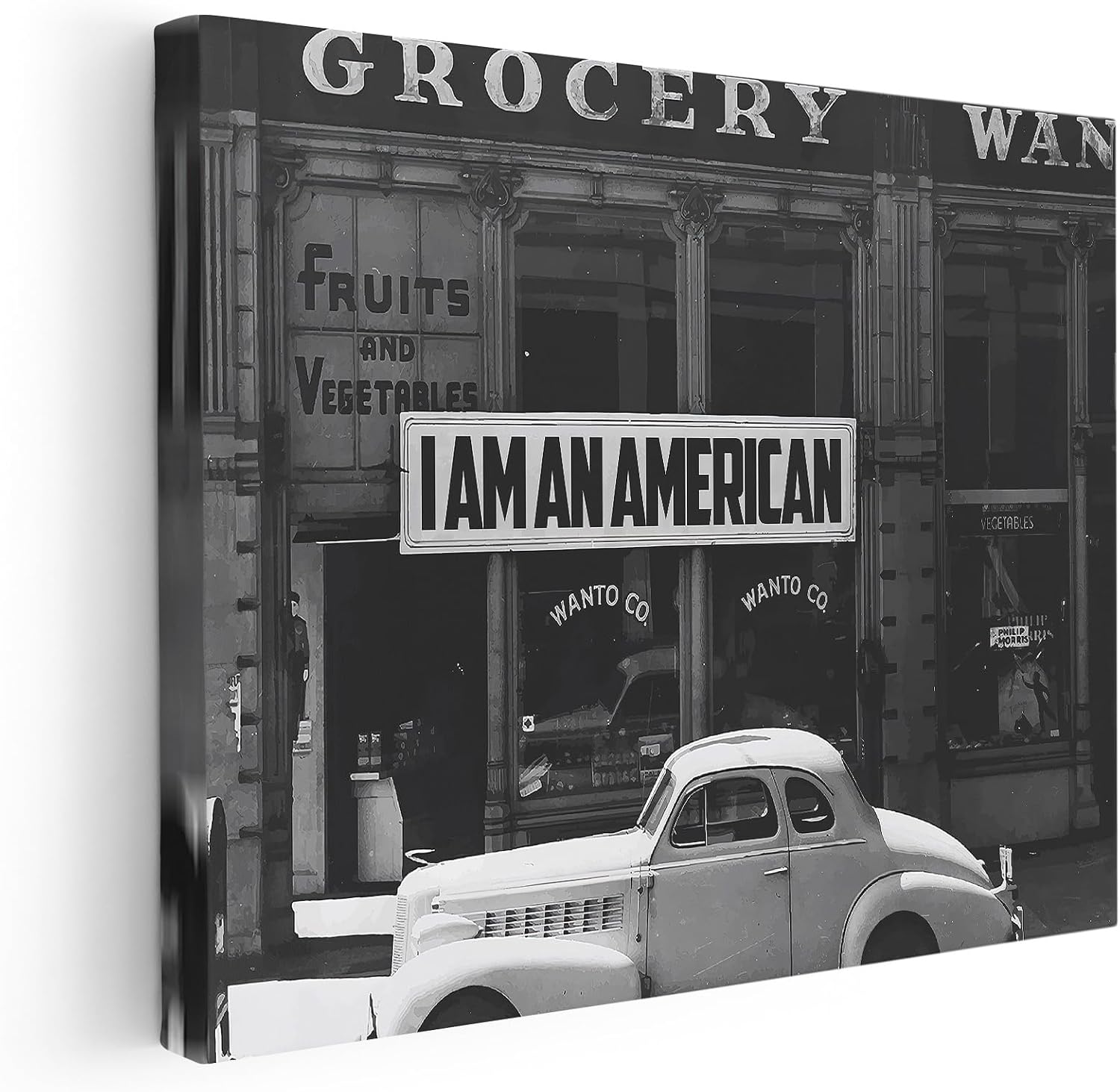 Poster Master I Am An American Canvas - Rero Patriotism Print - Photography Art - Gift for Americans, Immigrants - Patriotic Wall Decor for Living Room, Office - 8x10 STRETCHED Canvas