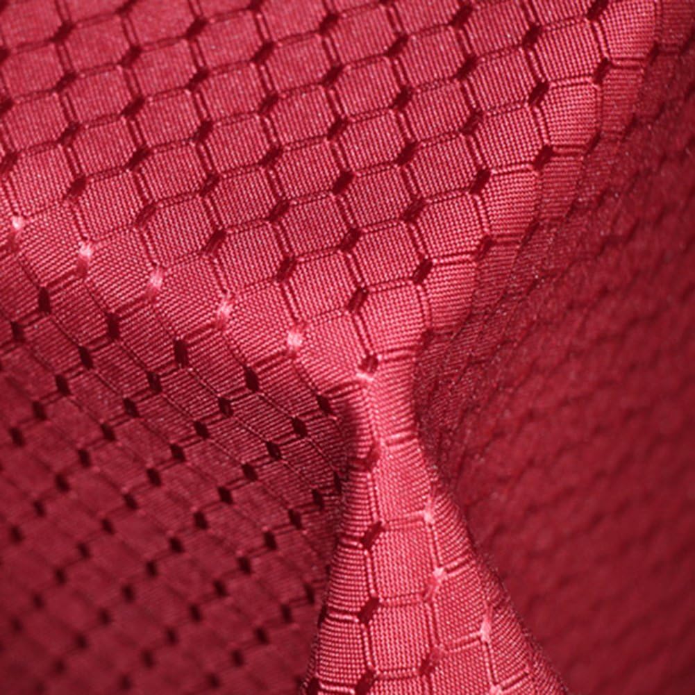 ColorBird Elegant Waffle Jacquard Tablecloth Waterproof Polyester Fabric Washable Table Cover for Valentines Day Kitchen Dinning Tabletop Decoration (Rectangle/Oblong, 60 x 102 Inch, Wine Red)