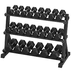 Hex Dumbbell Sets with Rack 290-840 lb Rubber Encased Exercise Fitness Dumbbells Set Hand Weight for Strength Training