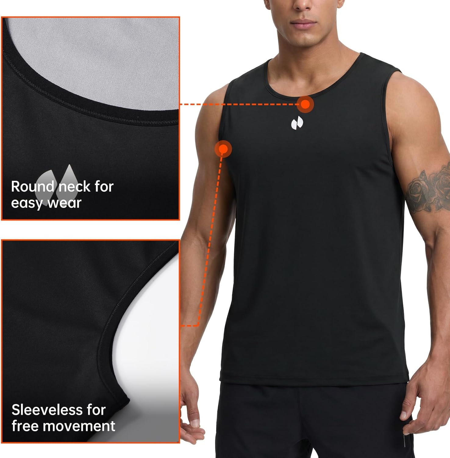 HOTSUIT 2-Pack Sweat Vest for Men Weight Loss Sauna Tank Top Anti-Rip Sauna Shirt for Gym Boxing - Image 5