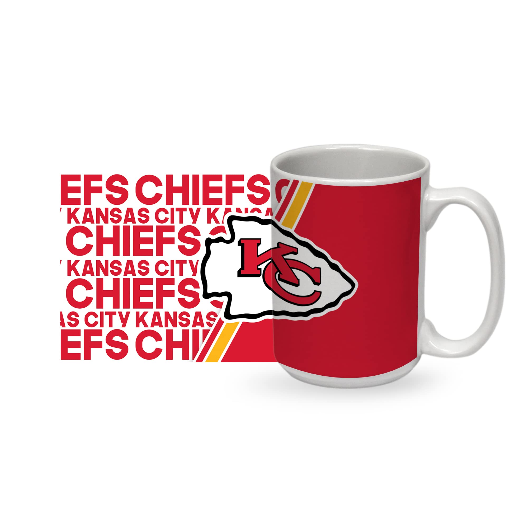 Rico Industries NFL Football Kansas City Chiefs 15 oz White Ceramic Mug