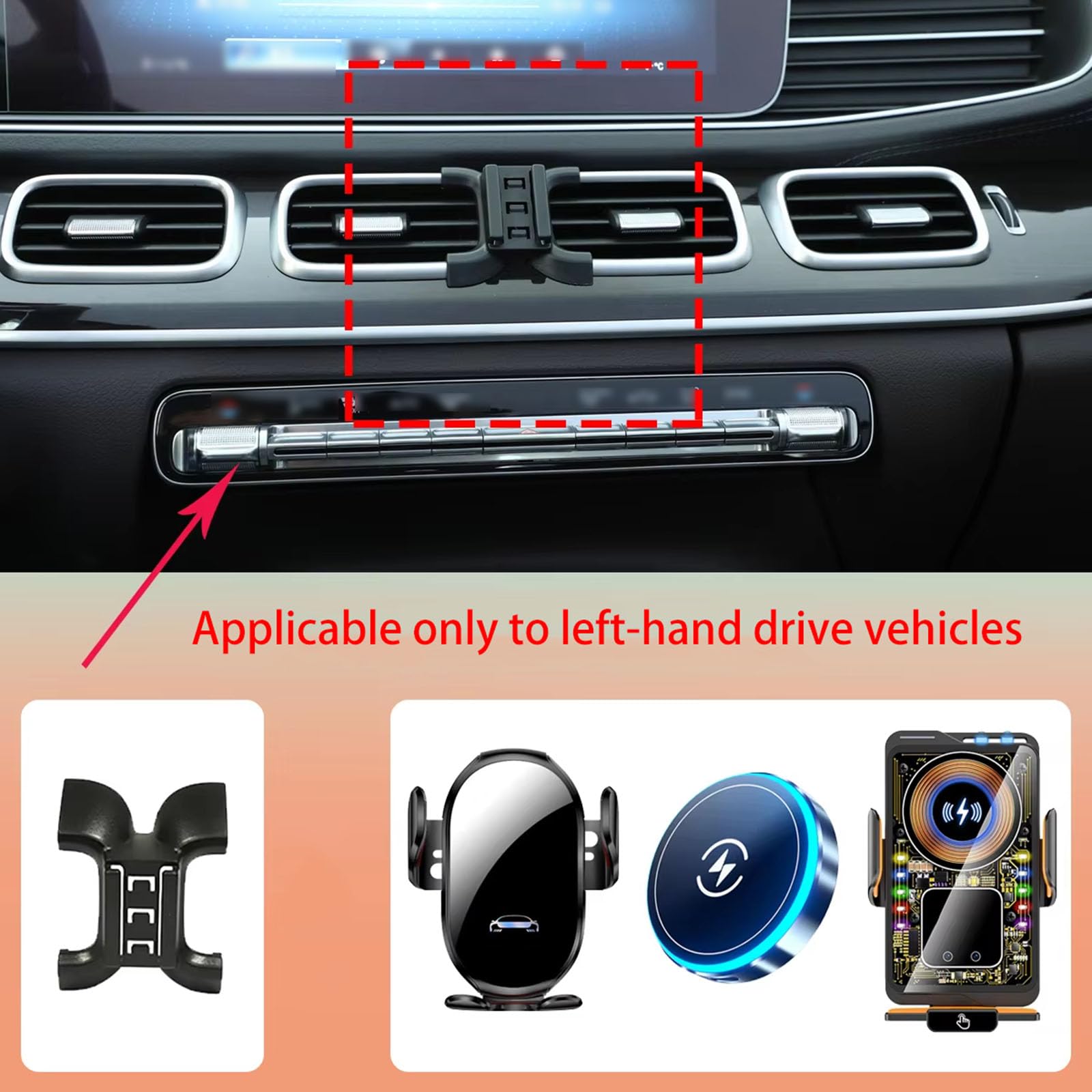 Soporte Móvil Coche para Mercedes-Benz GLE W167 2020-2024, LHD Soporte para teléfono de Coche