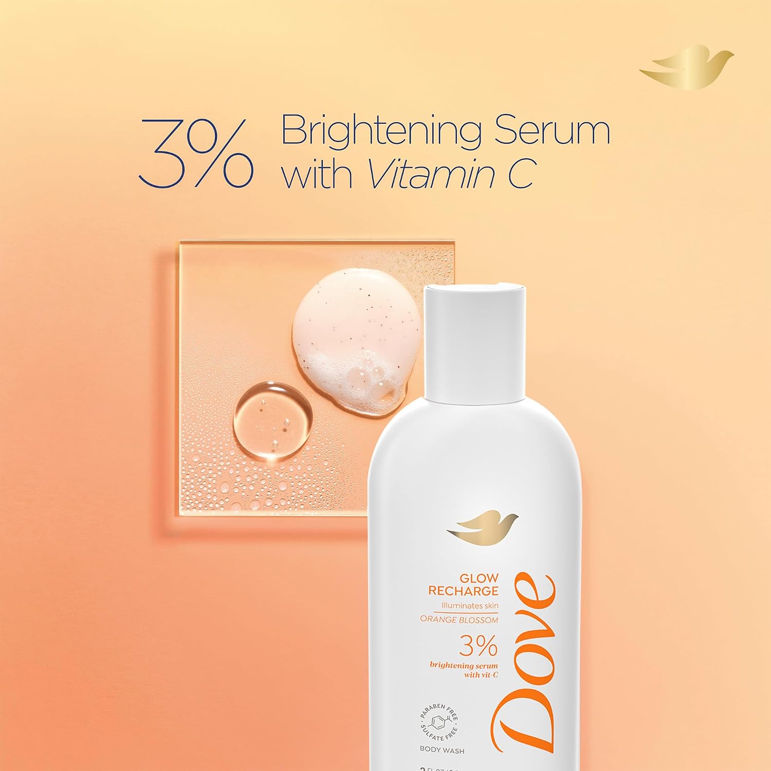 Dove Travel Essentials, Body Wash Variety 2-Pack – Exfoliating Glow Recharge with 3% Skin-Brightening Vitamin C Serum and Oat Milk & Berry Brûlée, 3 Oz Ea