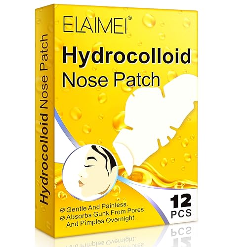 Parche hidrocoloide para la nariz, 12 piezas de parche de poros de limpieza profunda, tira de poros de limpieza para poros de nariz, espinillas,