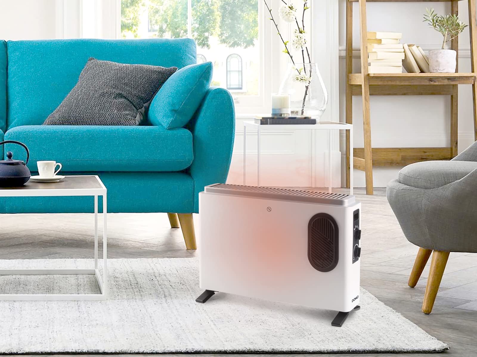 DOMO DO7351CH - Convector de calefacción - Turbo - 4 posiciones - 2000 W blanco