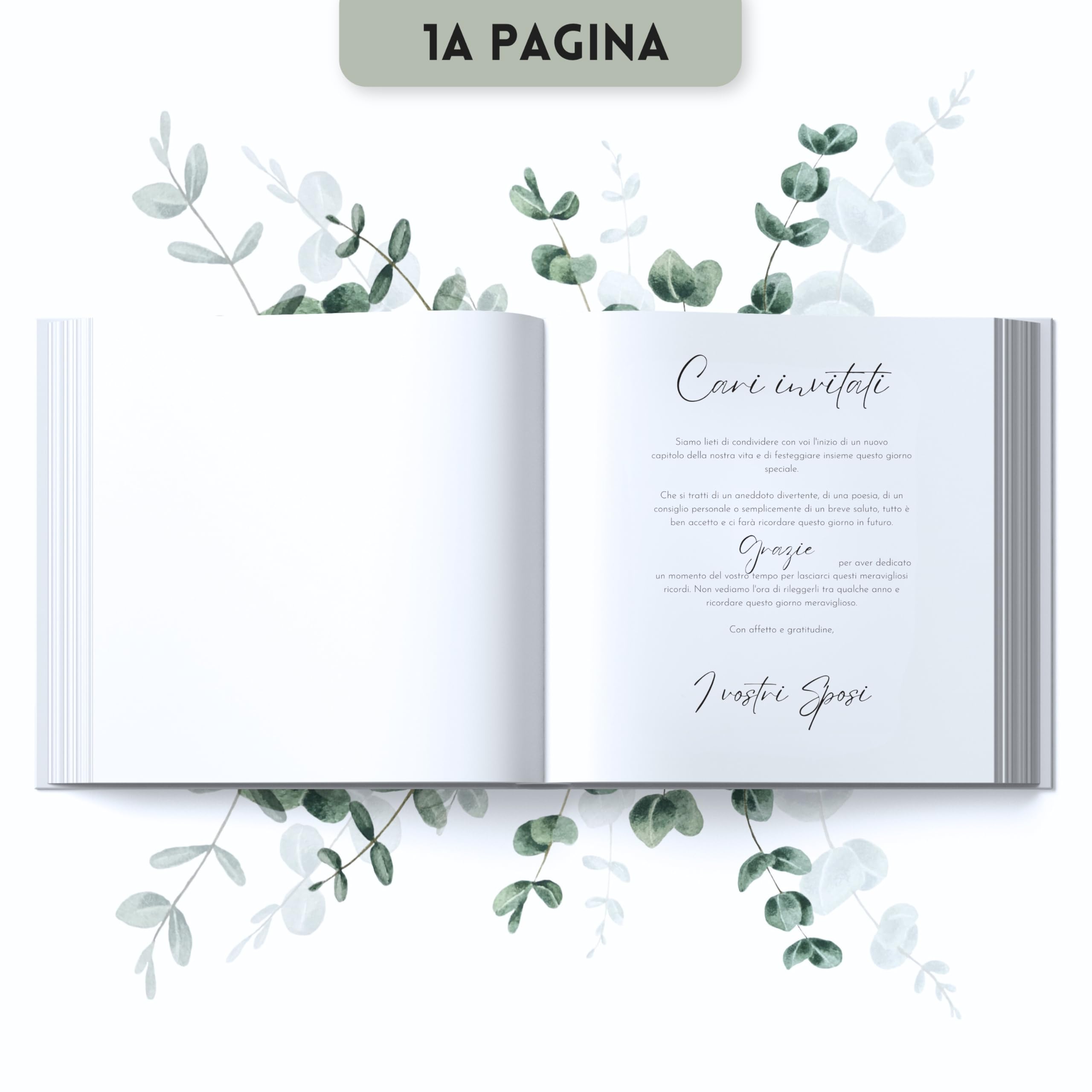 Libro degli ospiti per matrimonio con domande da compilare