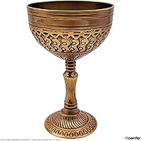 Vista 5 de Copa de vino real de latón macizo, copa de vino real, hecha a mano, decoración medieval, cáliz gótico, paquete de 1 unidad (marrón antiguo)
