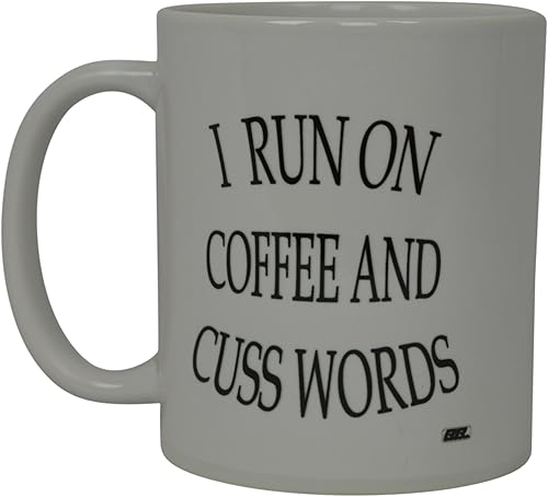 Miniatura 1 de Rogue River Tactical La mejor taza de café divertida con texto en inglés "I Run on Coffee and Cuss Words" (texto en inglés "I Run on Coffee and Cuss