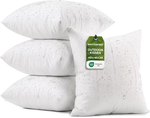 Utopia Bedding Outdoor Kissen wetterfest 40x40 cm 4er Set Kissen für Couch