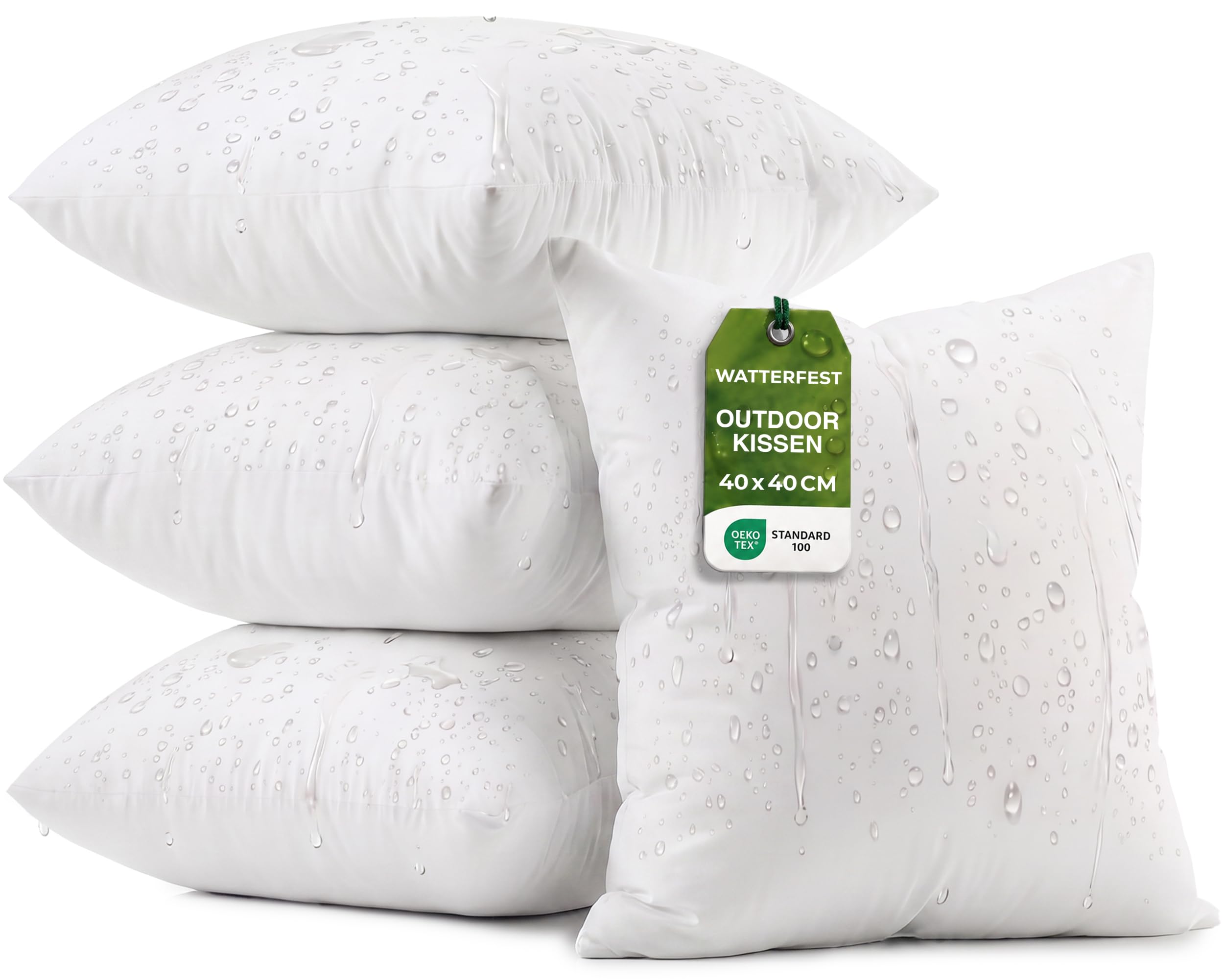 Utopia Bedding Outdoor Kissen wetterfest 40x40 cm 4er Set Kissen für Couch