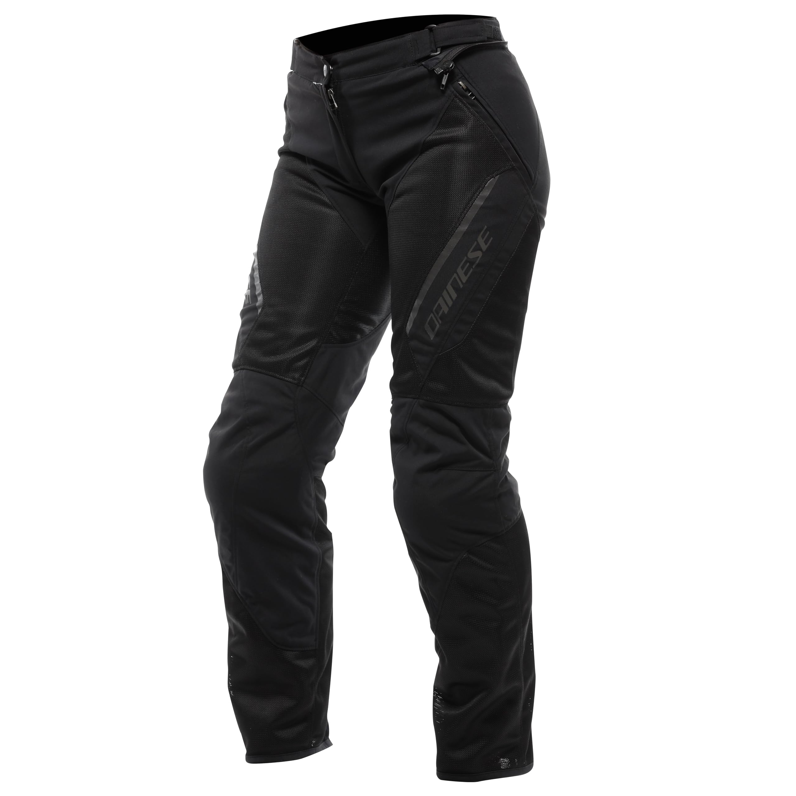 Dainese - Drake 2 Super Air Tex Pants Wmn, Ventilated Motorcycle Trousers, Fabric, for the Summer Season, with Removable Protectors, Women, Black/Black, 40