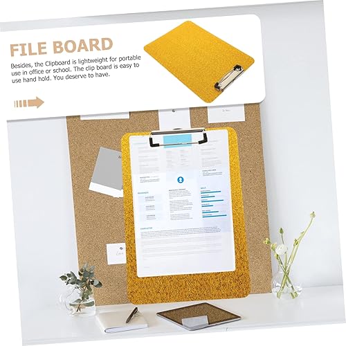 Miniatura 7 de Carpeta de oficina para pizarra de escritura, clips de color dorado, clips de 8.5 x 11 pulgadas con almacenamiento A4, portapapeles de documentos