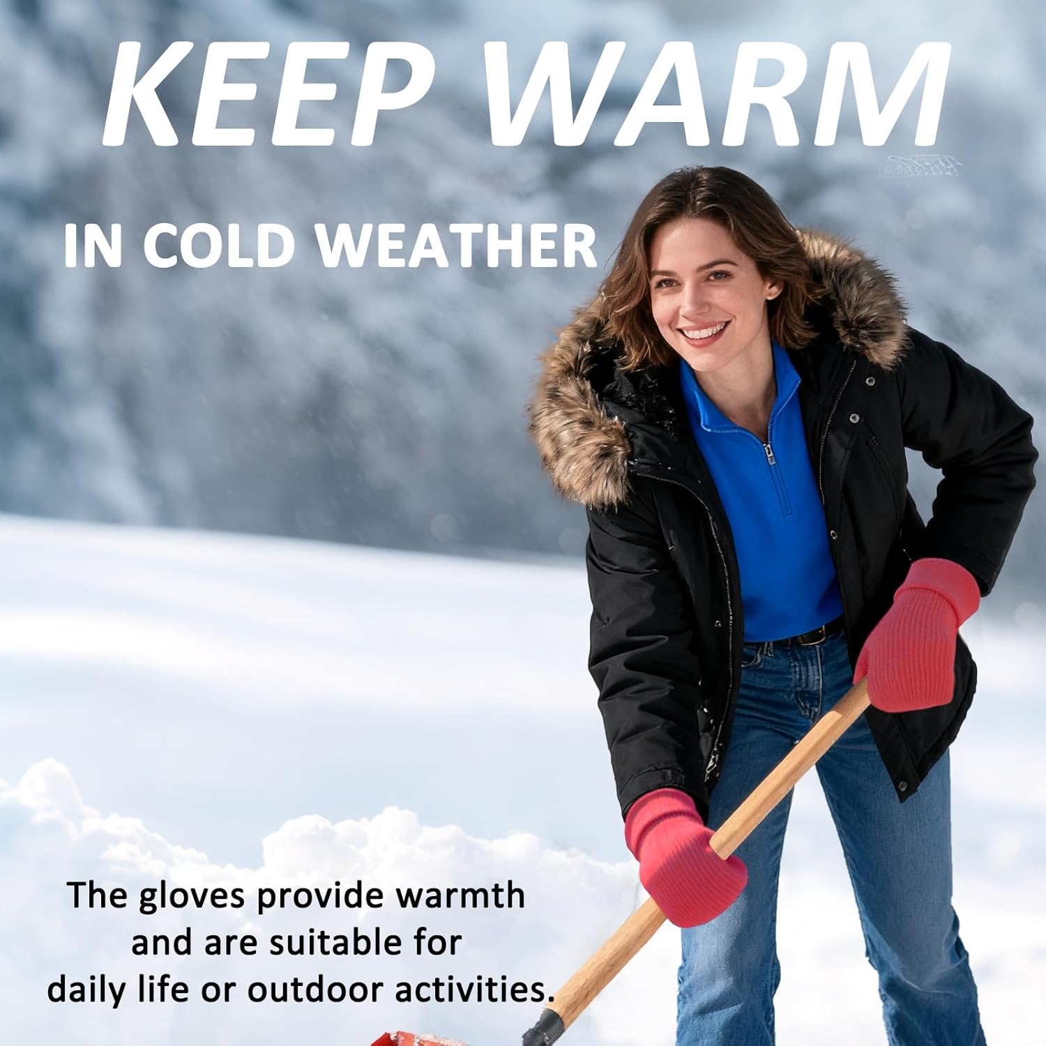 Winter Mittens Gloves for Women Warm Thermal Fleece Lining Thick Knit Soft Cozy Wool Mittens Gifts for Cold Weather - Image 5