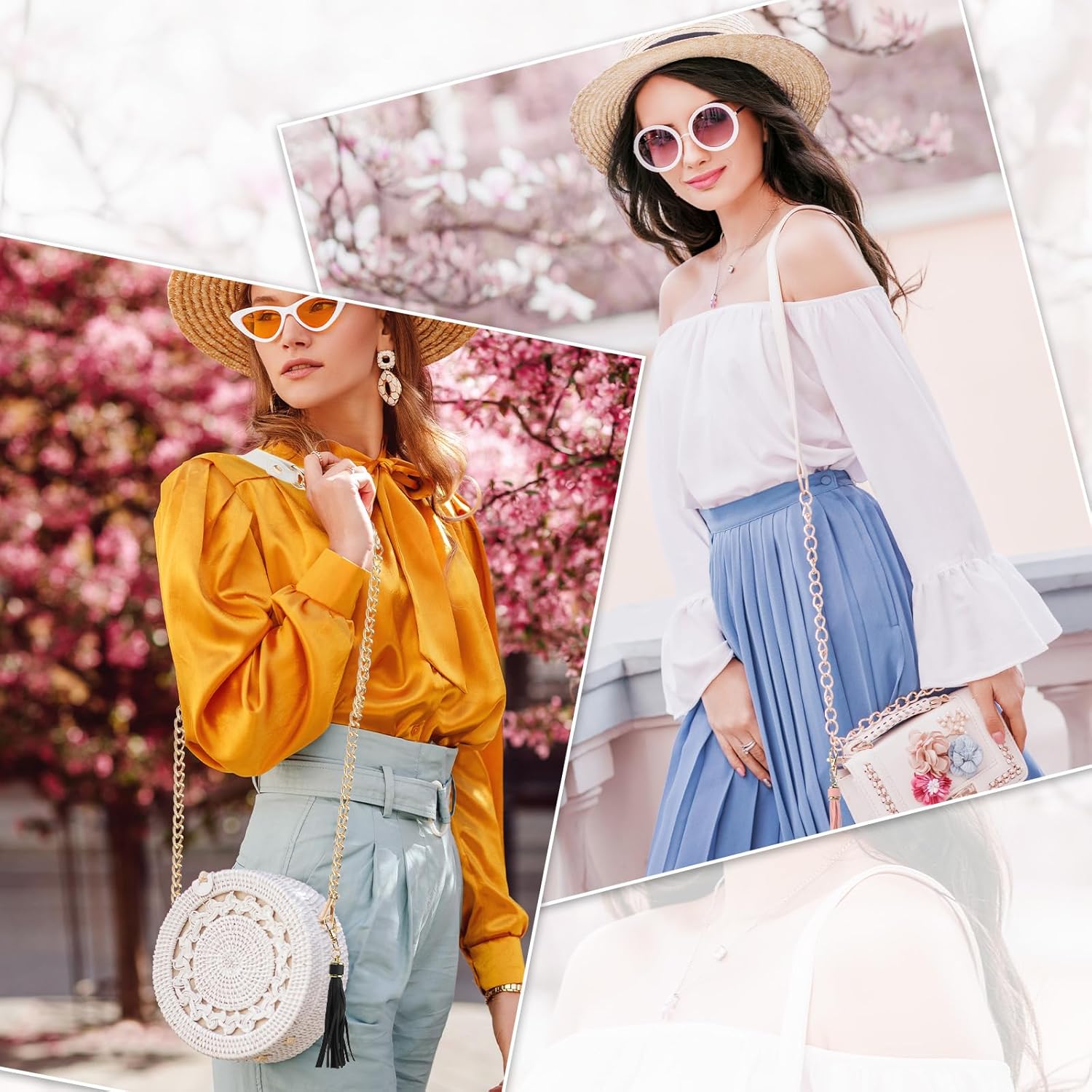 PATIKIL Purse Chain Strap, 39 Inch Leather Chain Straps Purse Strap Replacement Flat Chain Strap with Tassel for Crossbody Bag Handbag Woman, Brown/Gold - Image 5