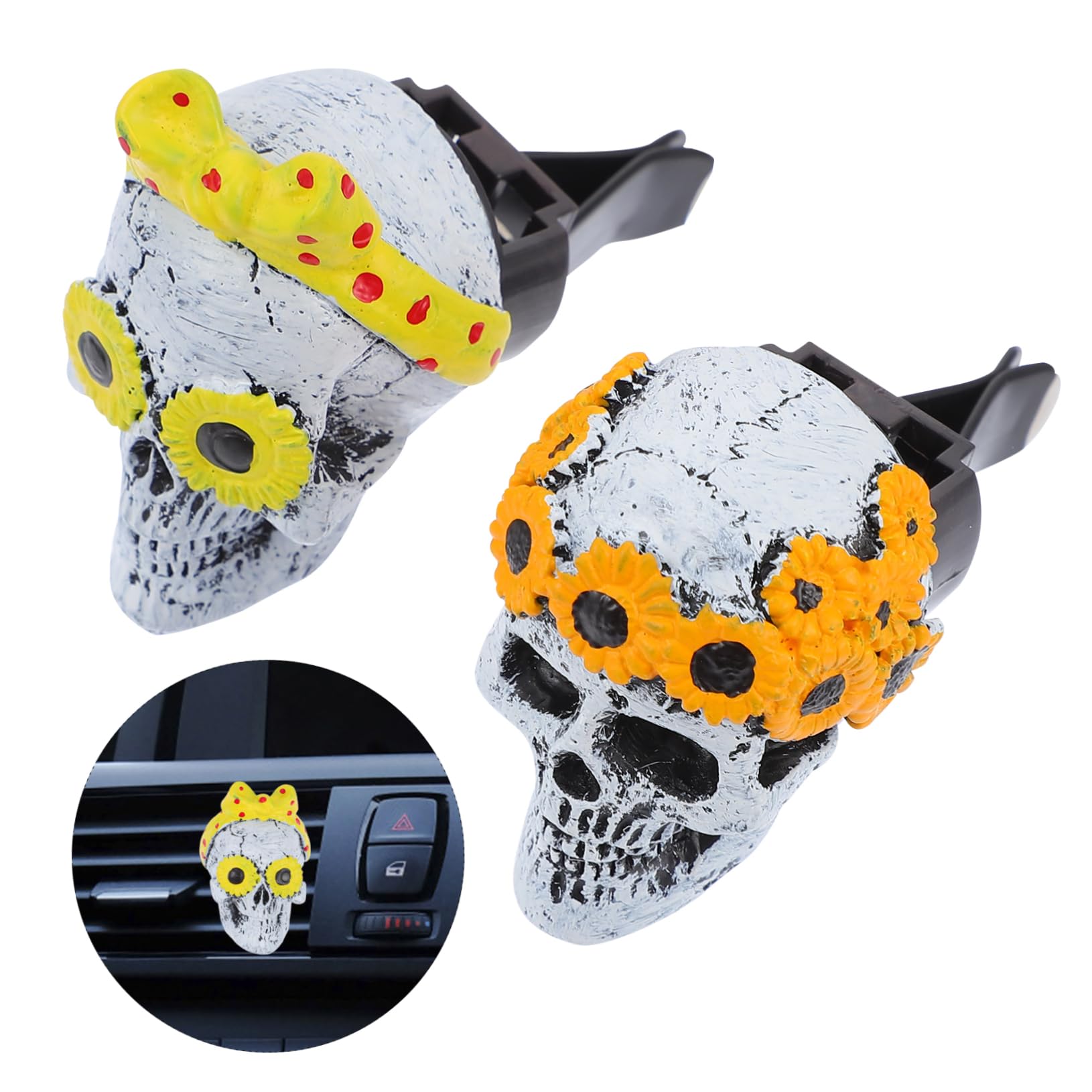 CALLARON 6sätze Ghost Head Aromatherapy Clip Set Für Auto Duftclip Zur Innenraumdekoration Für Frischen Geruch Für Männer Und Frauen Für An Feiertagen Und Anlässe