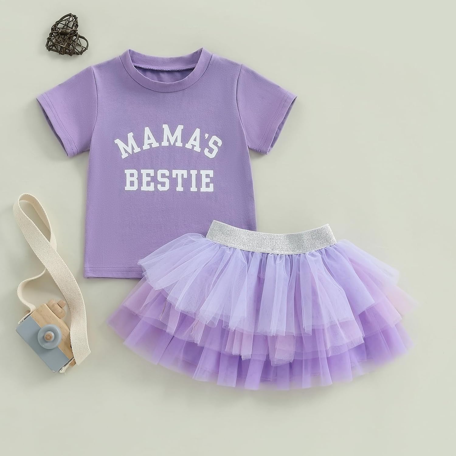 Kayotuas Toddler Girl Summer Clothes Big Sister Outfit Letter Short Sleeve T-shirt Layered Tutu Skirt Set Cute Birthday Dress