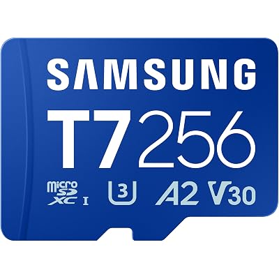 Samsung microSDXC T7 256GB, Transfer Speeds Up to 170 MB/s, Made for Casual Gamers, Amateur Creators, & Everyday Users (MB-MB256T/AM)