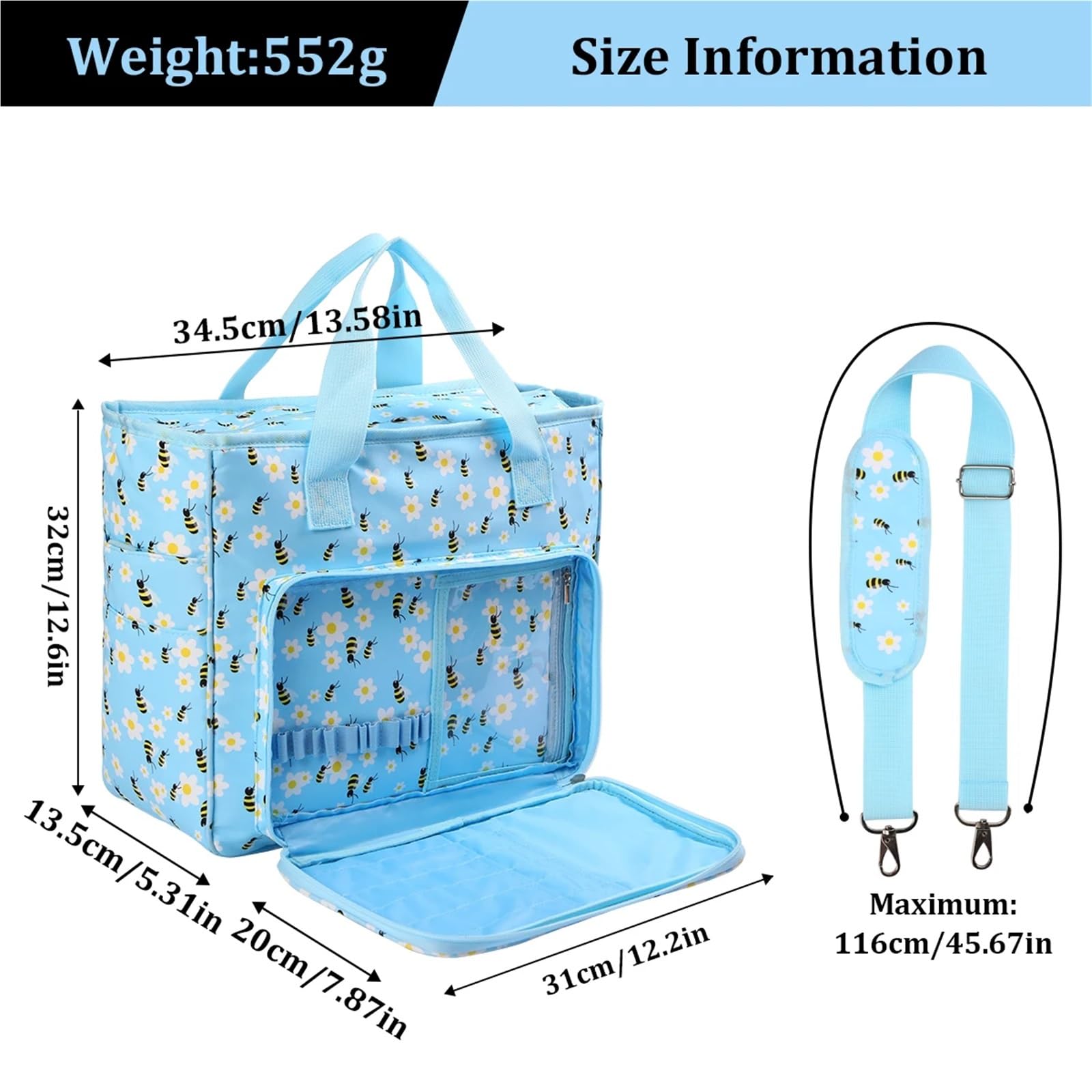 Bolsa de almacenamiento for lanas, bolsos gancho ganchillo alta capacidad, agujas coser DIY, accesorios Herramientas tejido, organizador viaje para Agujas, Hilo(Retro)