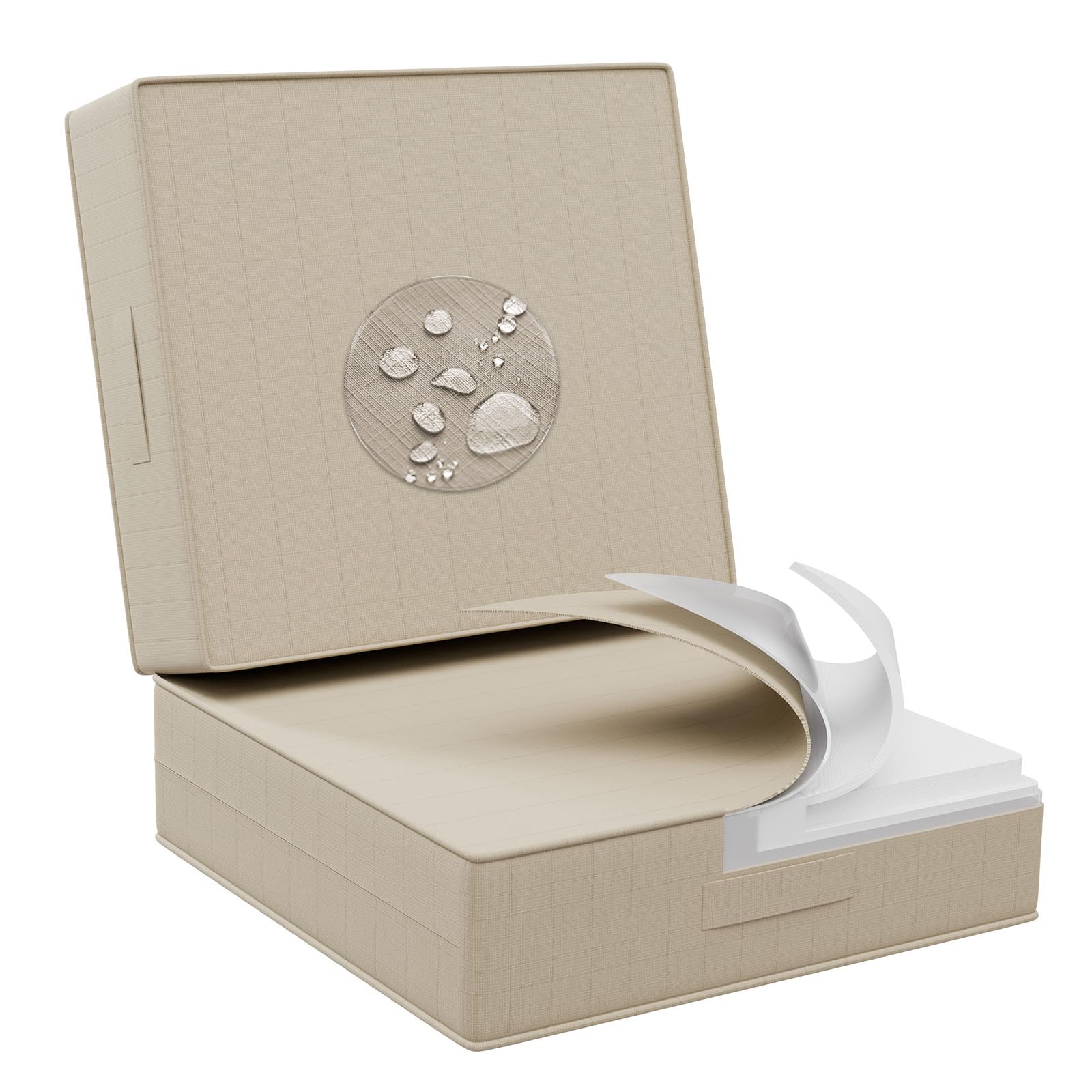 AOFEITE Outdoor Water-Resistant Olefin Deep Seat Cushion Set, 23 x 26 x 6 Inch Weather and Fade Resistant Patio Furniture Chair Cushion, Thickened