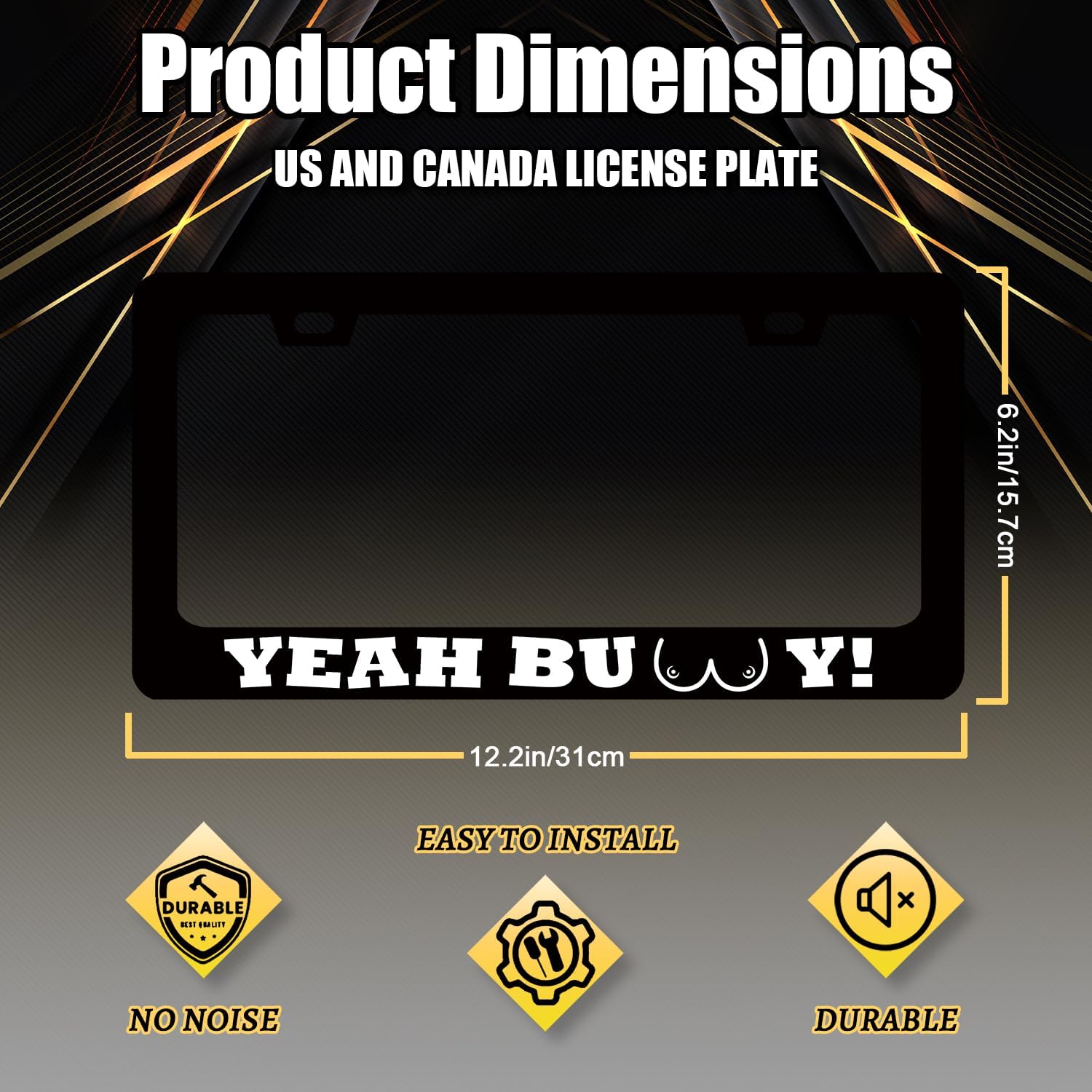 Yeah Buddy License Plate Frame Funny License Plate Holder with 2 Holes image 2