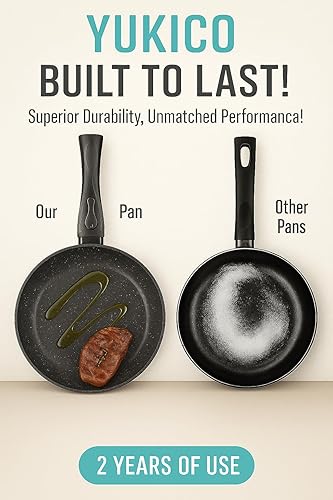 Miniatura 3 de Juego de utensilios de cocina antiadherentes de alta calidad de 15 piezas, ollas y sartenes recubiertas de mármol (interior y exterior), mango