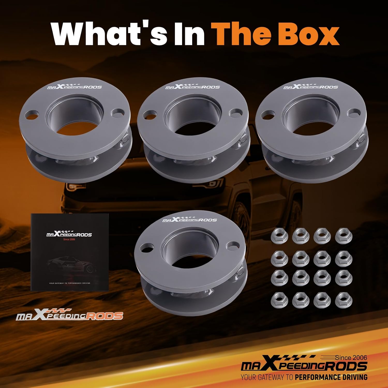 maXpeedingrods 3" Lift Kit for Honda CRV 1997-2001 RD1, Front Rear Aluminum Strut Spacer Kit Gray