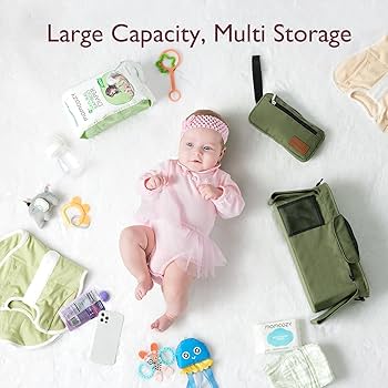 Upgraded Capacity Pram Organiser Buggy Organiser Bag Universal Baby