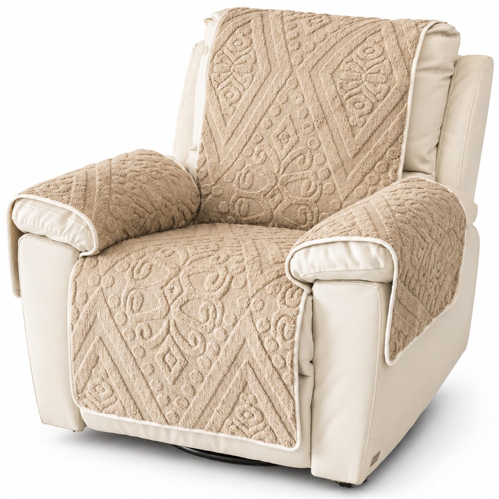 GZGLZDQ Recliner Chair Cover Non-slip, Armchair Cover Pet-safe Washable, Recliner Sofa Covers in Short Plush, Breathable Armchair Cover for Single Chairs Recliners Armchairs(B-light chestnut)