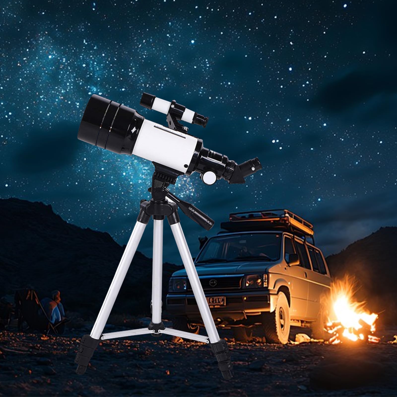 ACESOME Teleskop für Kinder & Einsteiger, 15x-150x astronomisches Refraktor-Teleskop, mit Ausziehbarem Stativ, Telefonhalterung, Mondfilter