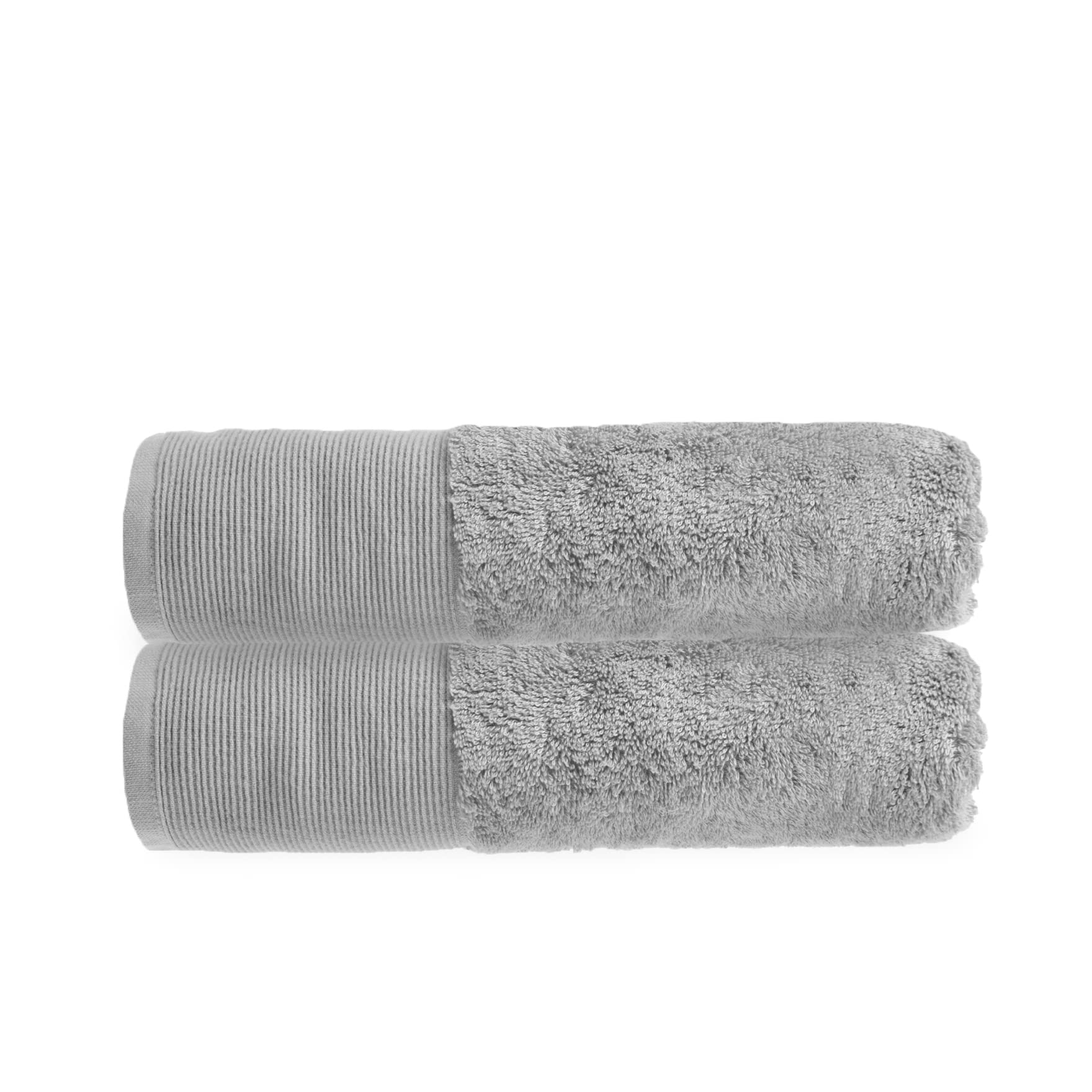 Allure Bath Fashions Silver Grey Allure Pack Of 2 Bamboo Bath Towels 70 X 125Cm – Luxury Super Soft Hypo-Allergenic Plush 550Gsm Pair Of Bathroom Towels (Silver Grey)