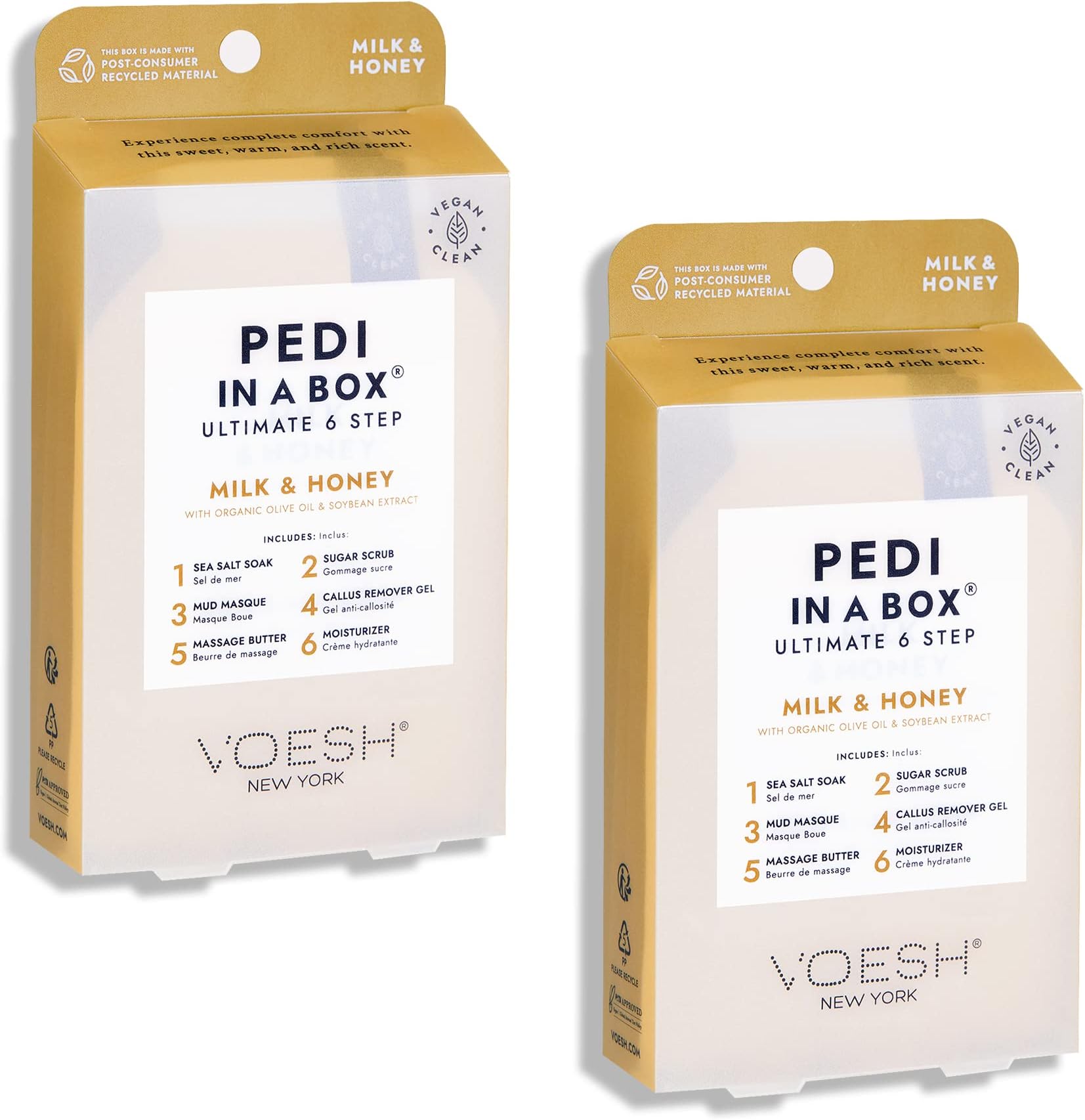 VOESH Pedi in a Box Ultimate 6 Step, Milk and Honey, Spa Pedicure, DIY Pedi, Home Pedicure Kit, Pedi in a Box, Pedicure, Foot Care, Pedi Products, Spa Care, Foot Spa