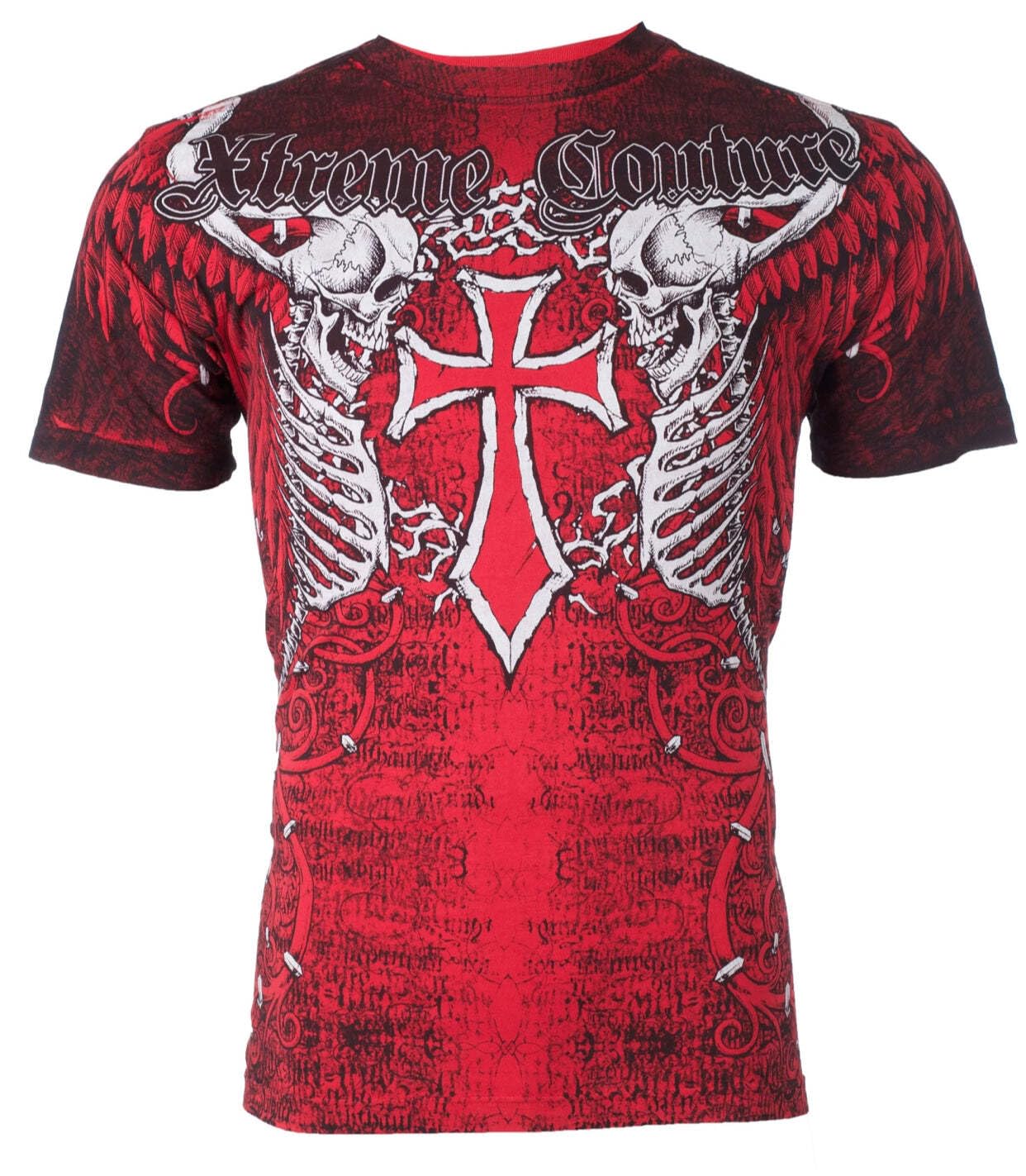 Xtreme Couture by Affliction Men's T-Shirt Aftershock, Red, XXL