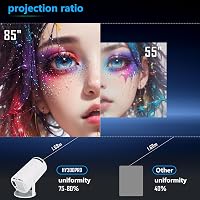 Vinteky Hordozható 4K Projektor WiFi6 Bluetooth 5.2 Android 11 Rendszerrel, 130 Colos Vetítés, 180° Forgatható, YouTube Előtelepítve, Fekete 7