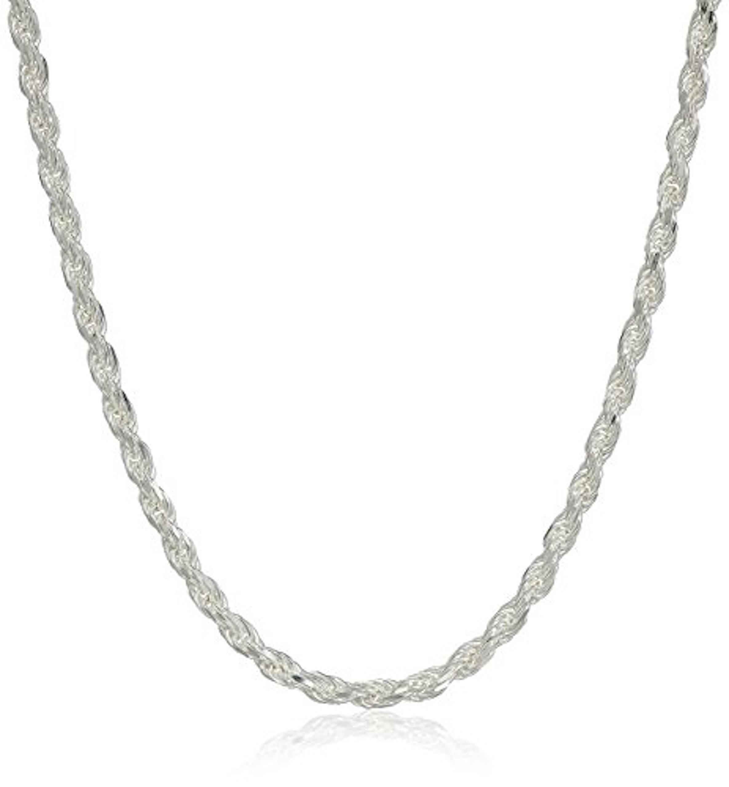 Silvadi Sterling Silver Diamond-Cut Rope Chain 1.5mm Solid 925 Italy New Necklace