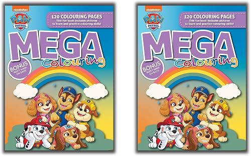 Butterfly Paw Patrol Mega 120 Pages Colouring 2 Books Set