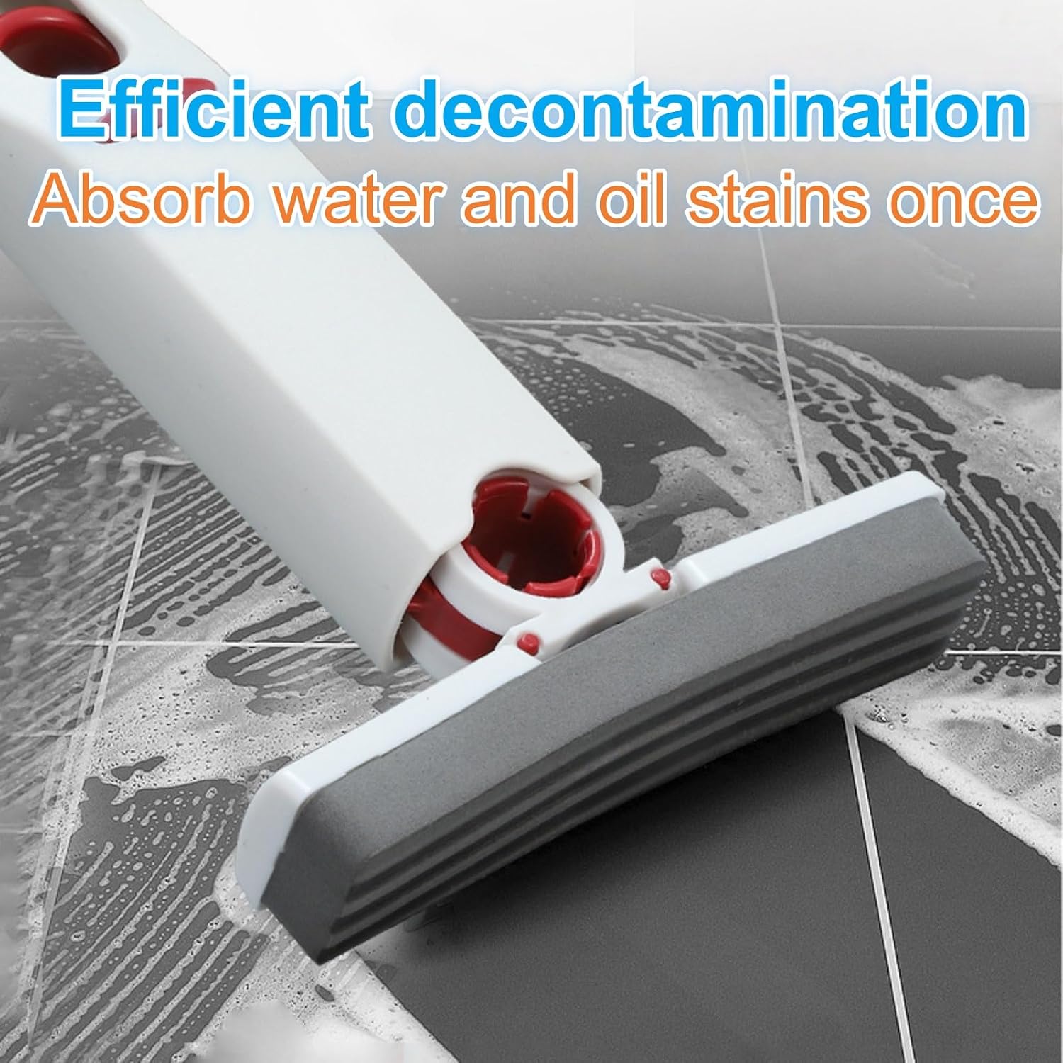 ANIS・KEBBR Compact Handheld Wet Dry Multi-Purpose Mini Sponge Cleaning Mop, 2 Sponge Heads