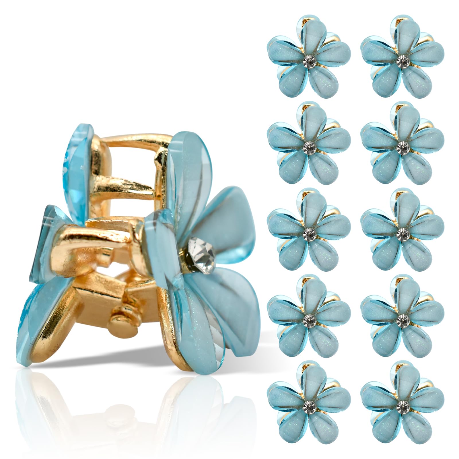 PAITOK 10 Pieces Set mini hair clips, Flower hair claw clip,Flower claw clips