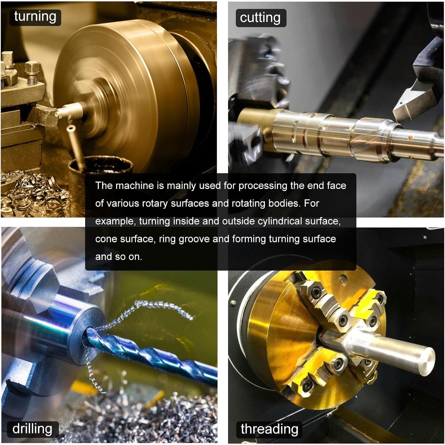 JOSBY Tornio da banco per Metallo di precisione metrica, fresatrice per tornio in Miniatura da 900 W, velocità variabile Continua 50-2500 Giri/min, Foro Passante del mandrino da 38 mm