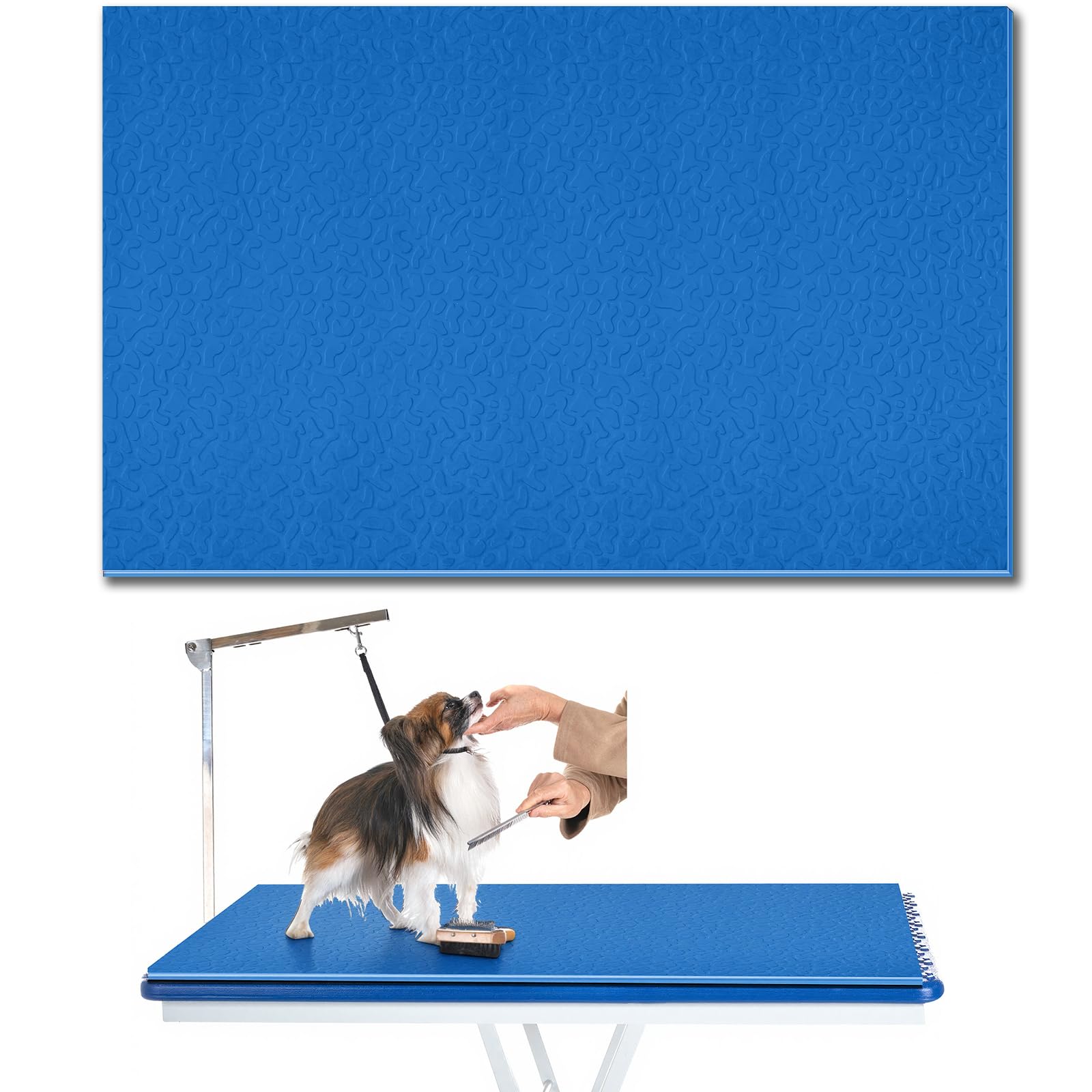 Nuanchu Dog Grooming Table Mat Pad Thick Non-Slip 36 x 24 Inches PVC and Foam Pet Bathing Table Padded Mat for Grooming Pet Dogs Cat at Home(Blue)