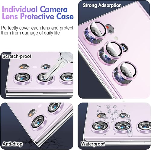 Miniatura 3 de Xfilm Protector de lente de cámara para Samsung Galaxy S23 Ultra, protectores de lente individuales de aleación con marco de alineación, resistente