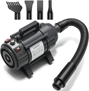 Burano Dog Dryer, High Velocity Pet Hair Dryer, 4.3HP Stepless Adjustable Speed Dog Hair Force Dryer, Powerful Pet Blower with Heater