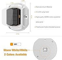 Vista 2 de VOLISUN 16 Pack Solar Driveway Dock Deck Lights,(12 Pack White Hexagon Deck Lights+4pack 2 Colors in 1 Dock Lights（White+Warm White)
