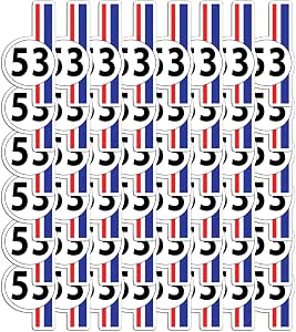 Amazon.com: Stickers 48pcs Herbie Motorcycle Bike Number Laptop Car 53 ...