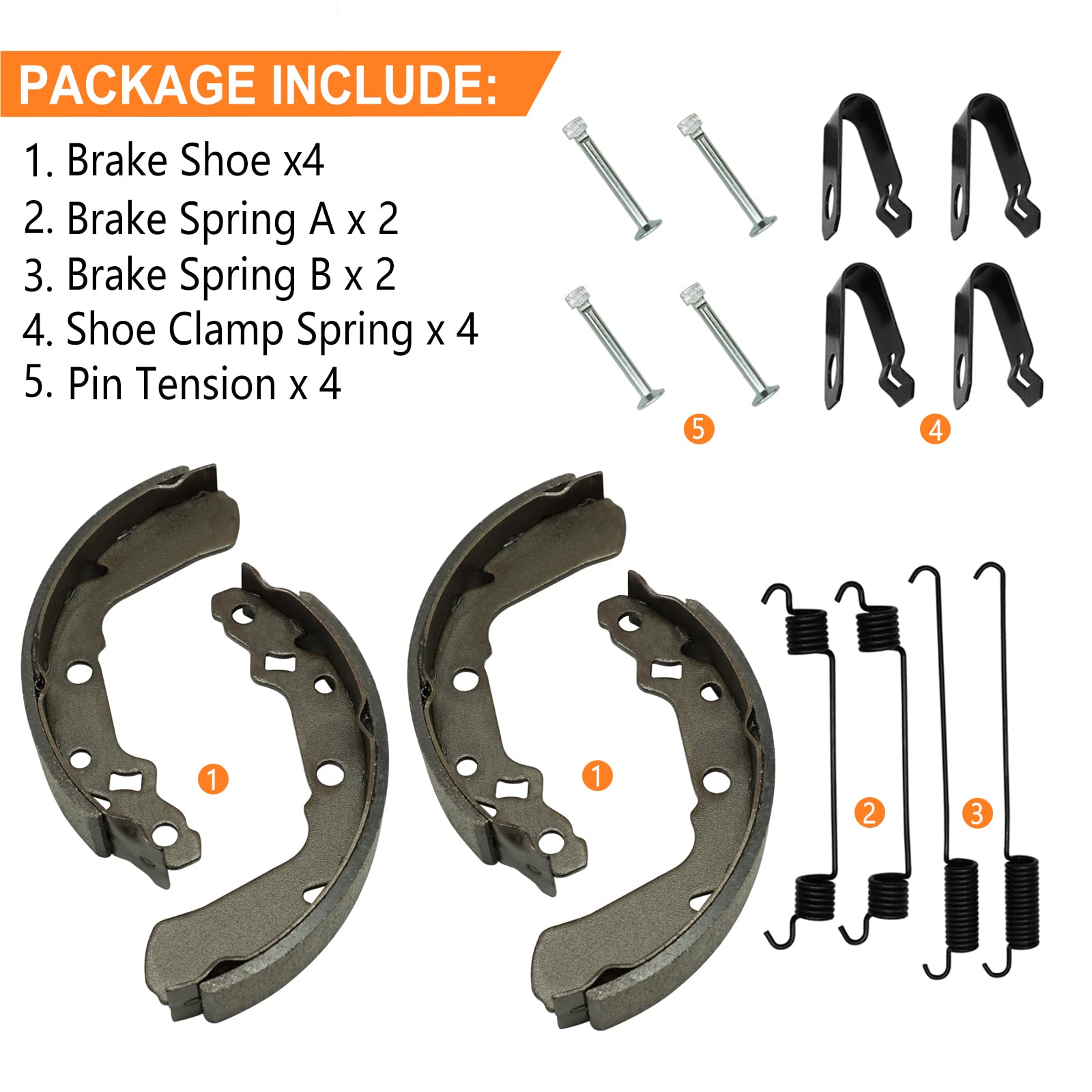Amazon.com: Front Brake Shoes Springs Pins for Suzuki King