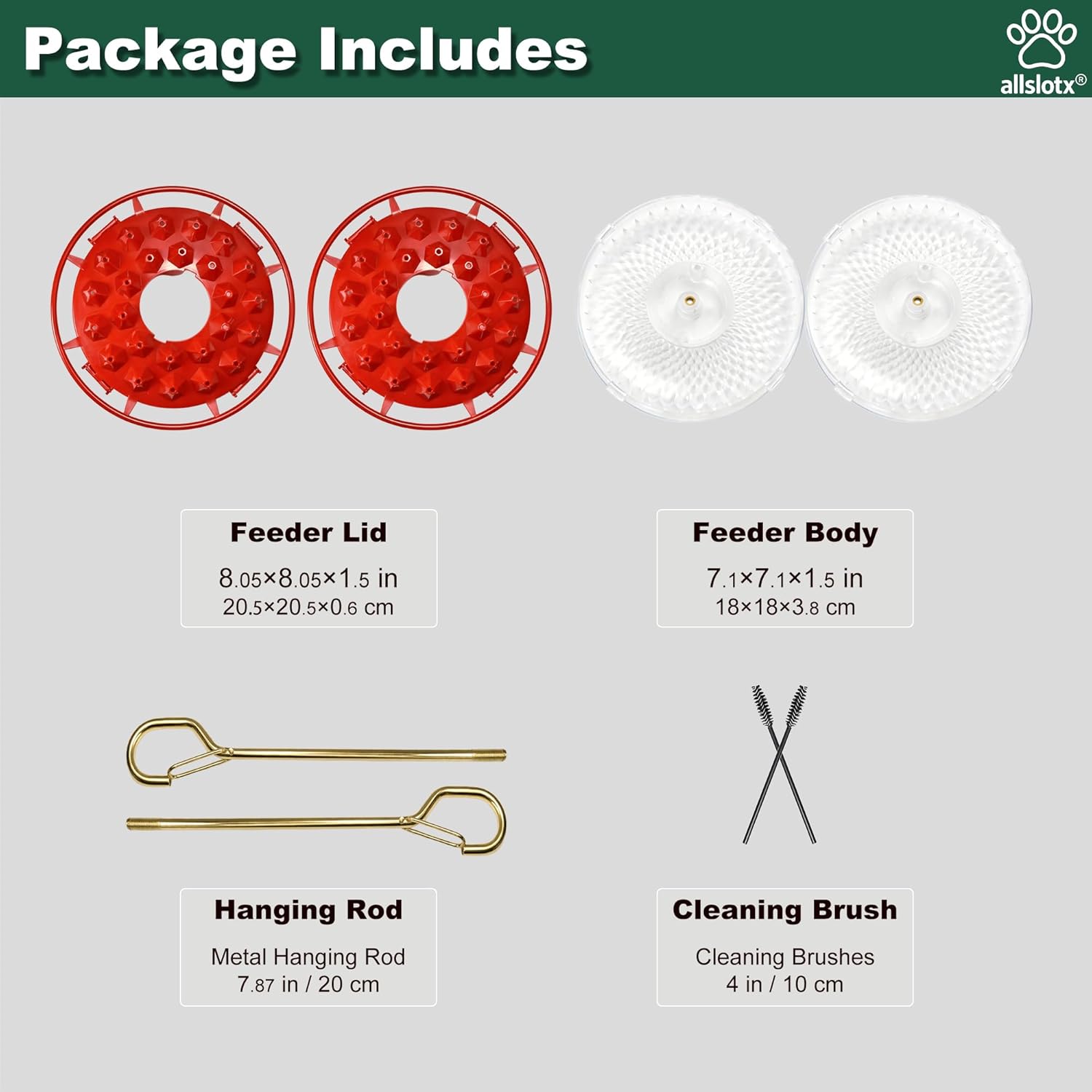 Hummingbird Feeders for Outdoors Hanging (2 Pack) 25 Ports 16 oz Nectar Capacity, Ant Wasp Bee Proof, Leak-Proof with Sealing Ring, Reinforced Hanging Hook, Easy to Clean by Includes Cleaning Brushes