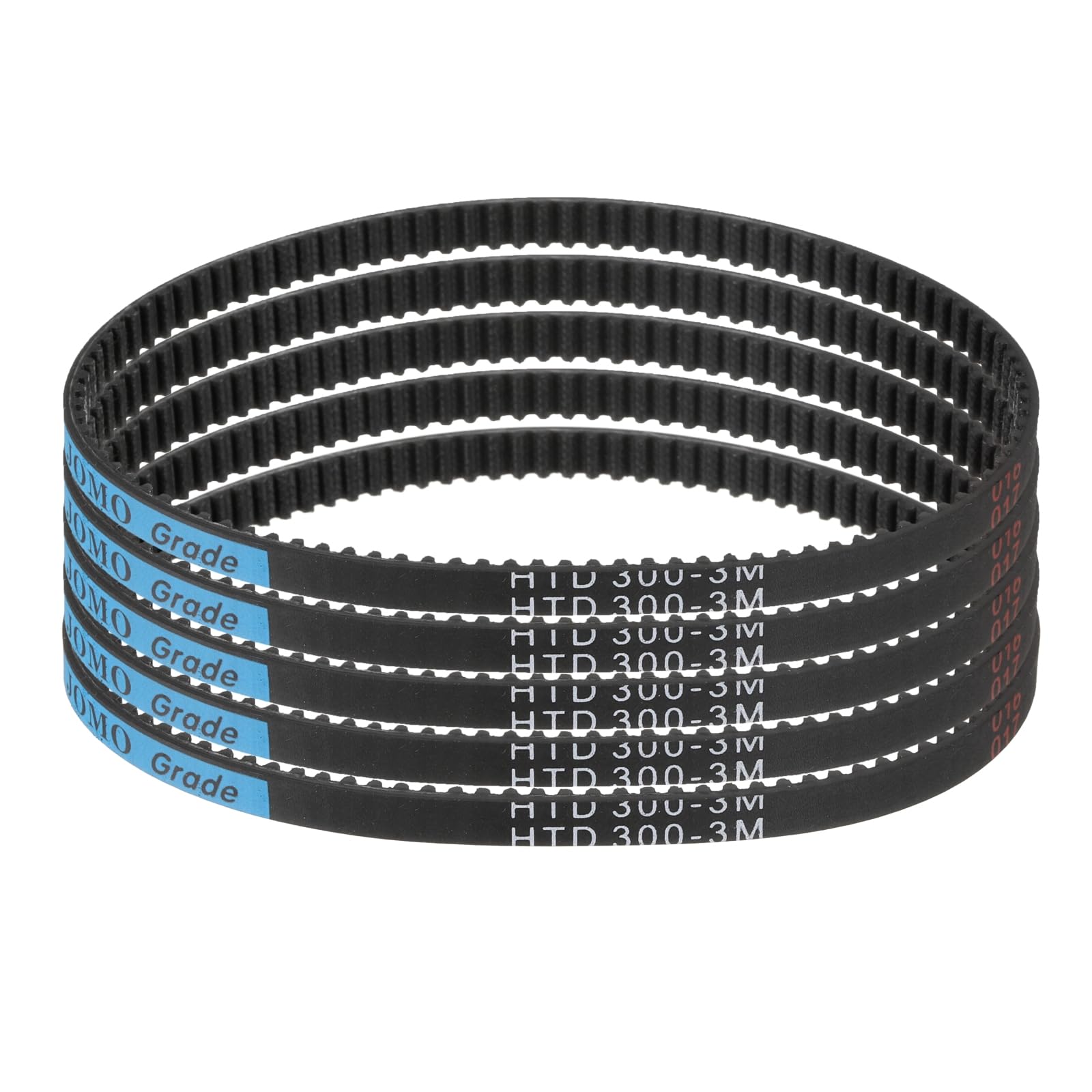 uxcell 5pcs HTD-3M Rubber Timing Belt 100 Teeth, 300mm Pitch Length x 6mm Width x 2.4mm Height, Closed Loop Pulley Timing Belt