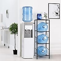 Vista 1 de YBING Soporte para botella de agua de 5 galones, soporte para jarra de agua de 3 niveles con estante, soporte para jarra de agua con ruedas