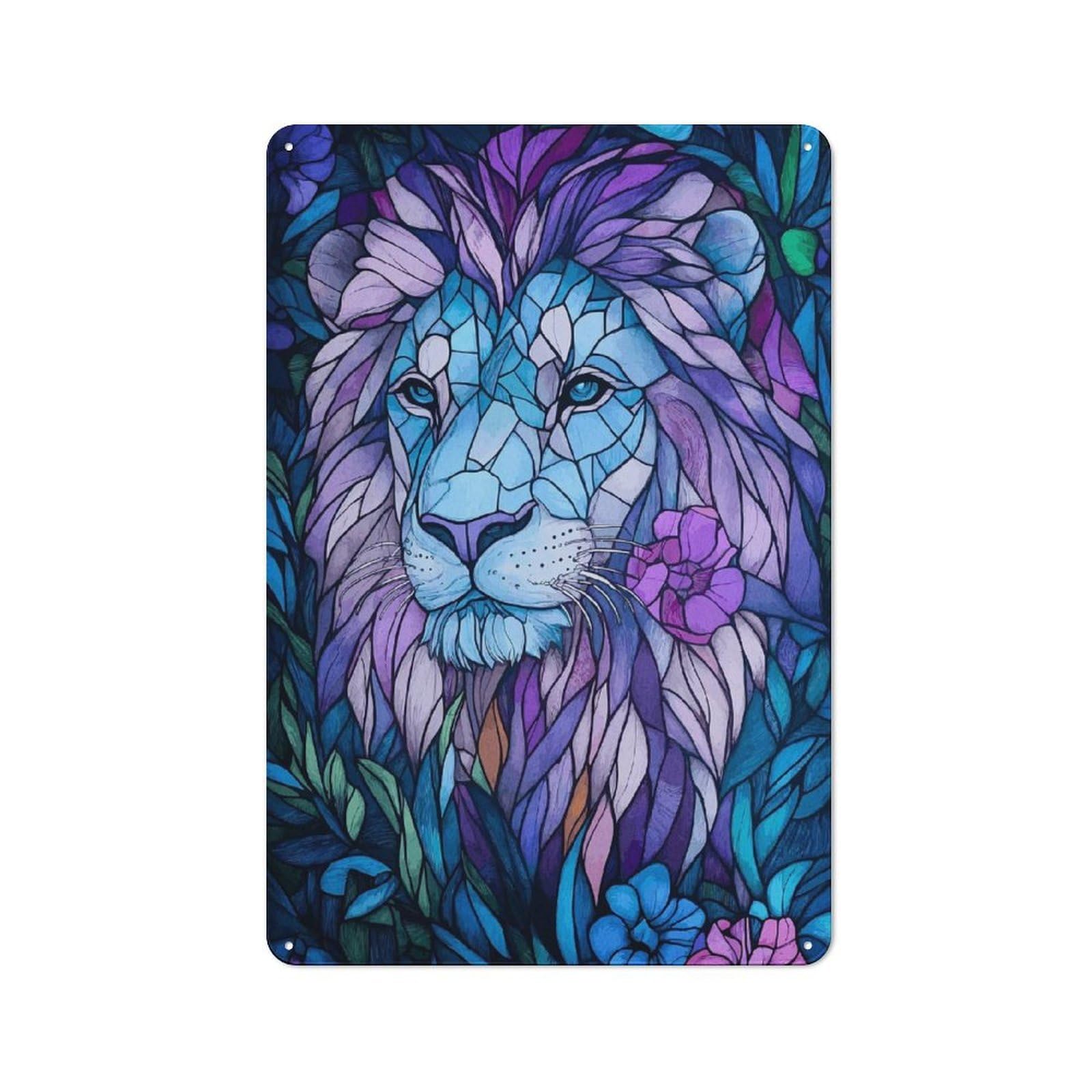 Everyday Lion in Bloom Metal Gift Sign 30x20cm, Room Wall Plaque for Home, Shop, Pub Or Studio Wall
