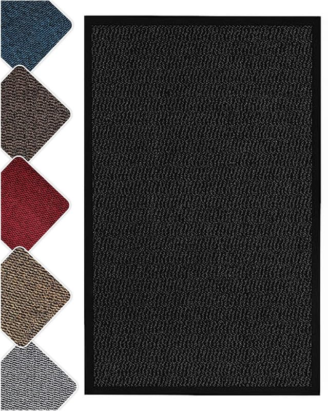 Abaseen Stalwart Dirt Trapper Mat, Rubber Door Mat Indoor & Door Mat Outdoor,Heavy Duty Super Absorbent Non Slip Rubber Backed Barrier Mat Washable Indoor